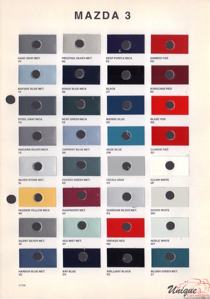 1995 - 2000 Mazda Paint Charts Octoral 3